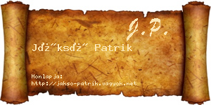 Jáksó Patrik névjegykártya